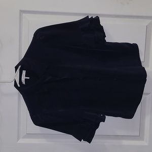 Frame Shirt XS 70’s Floral Silk Button Up Ruffle Short Sleeve Crop Blouse X26